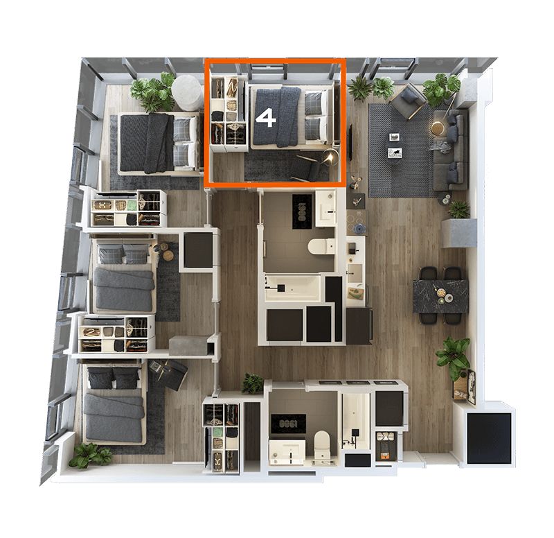 Co-Living LT-02 Bedroom 4 floor plan
