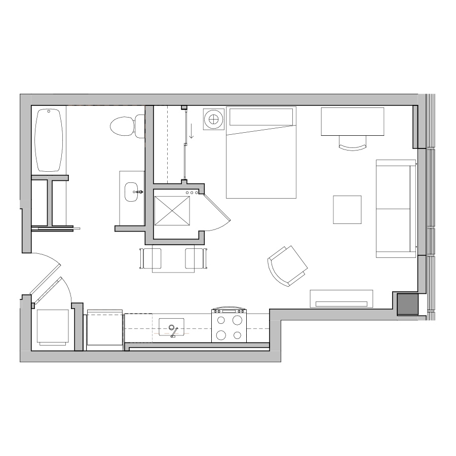 Studio-E floor plan