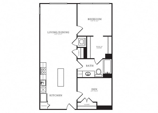 1 Bed/1 Bath Den-B14 floor plan