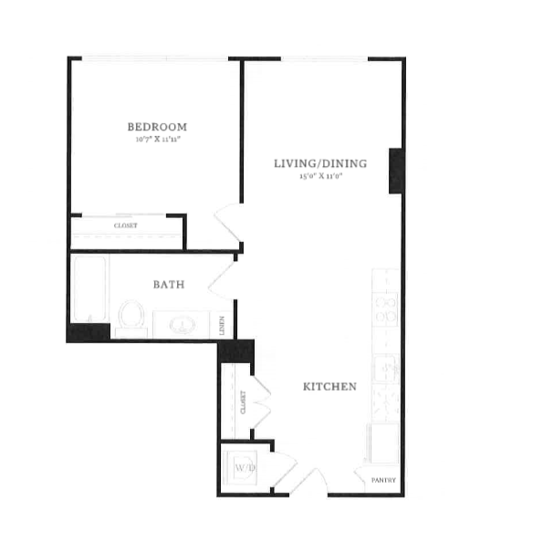 1 Bed/1 Bath-B12 floor plan
