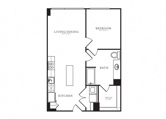 1 Bed/1 Bath-B5B floor plan