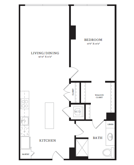 1 Bed/1 Bath-B9A floor plan