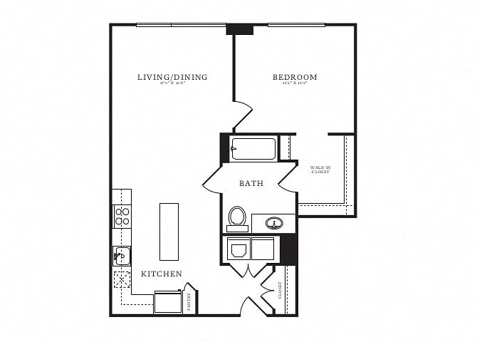 1 Bed/1 Bath-B6.1 floor plan