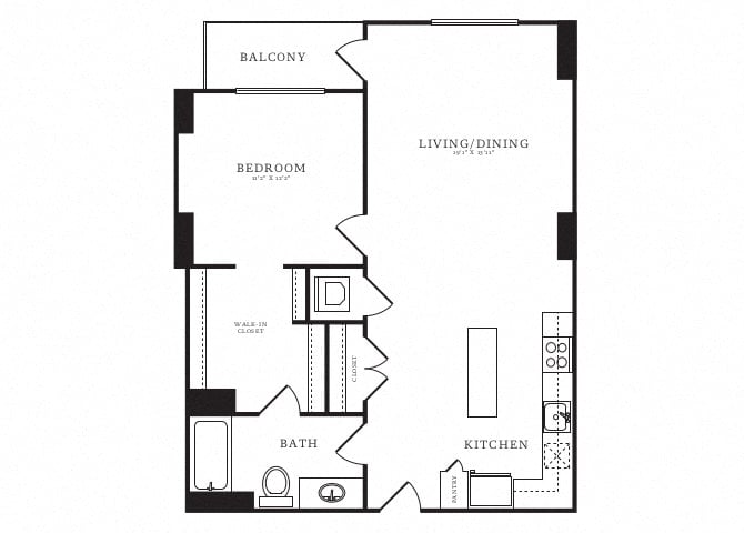 1 Bed/1 Bath-B9 floor plan