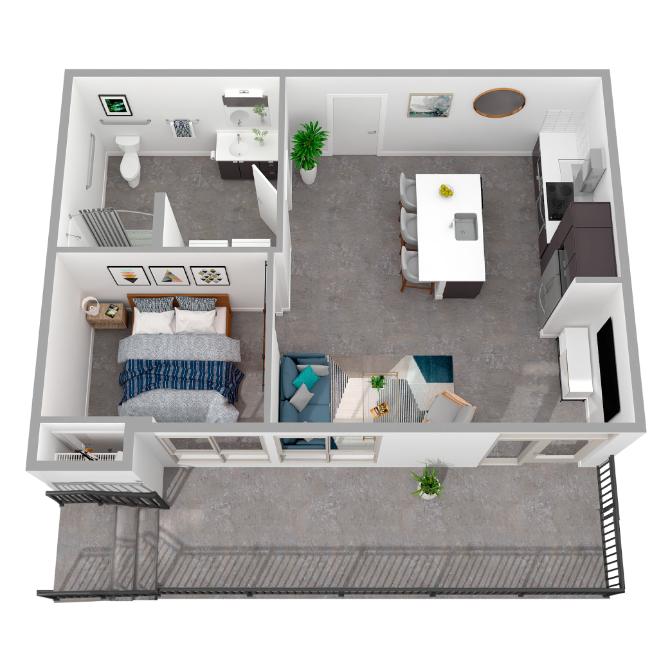 1 Bed/1 Bath Live/Work-a4.1 floor plan
