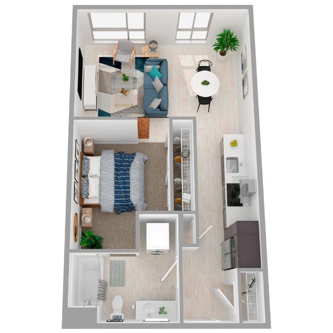 1 Bed/1 Bath Urban-a.38.1 floor plan