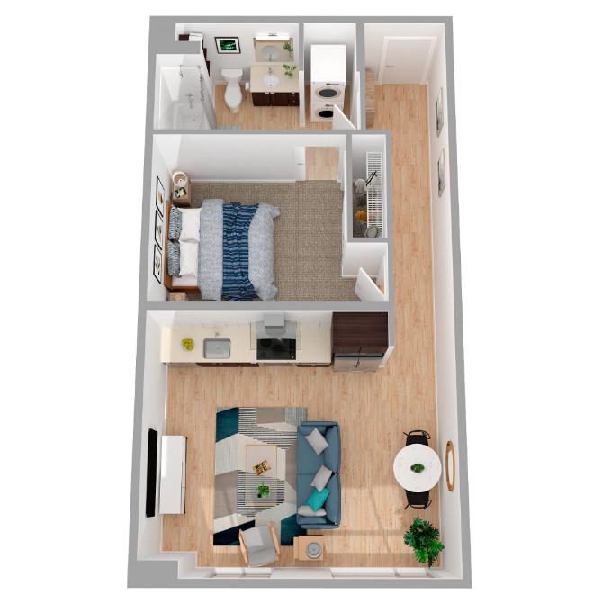 1 Bed/1 Bath Urban-a5.1 floor plan