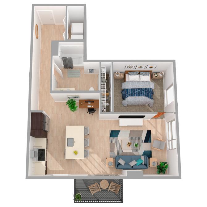 1 Bed/1 Bath-a25.1 floor plan