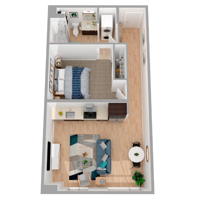 1 Bed/1 Bath Urban-a58.1 floor plan