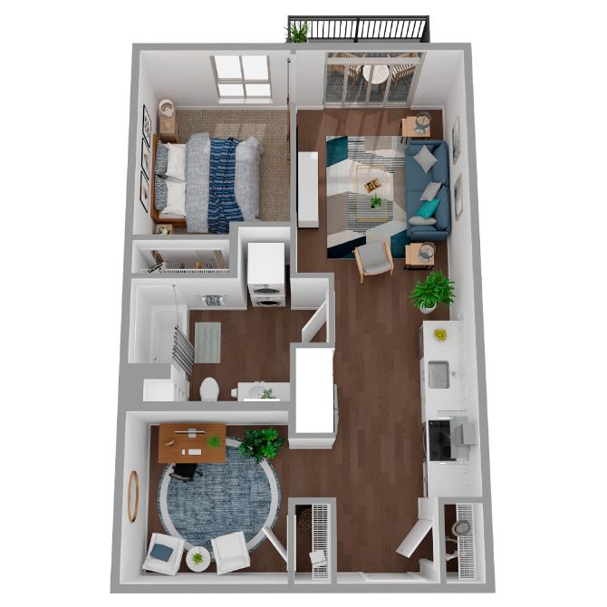 1 Bed/1 Bath Den-a77.1 floor plan