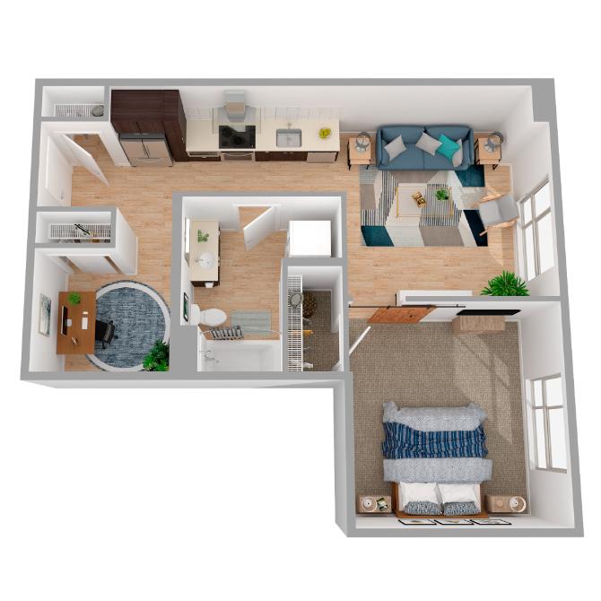 1 Bed/1 Bath Den-a86.1 floor plan