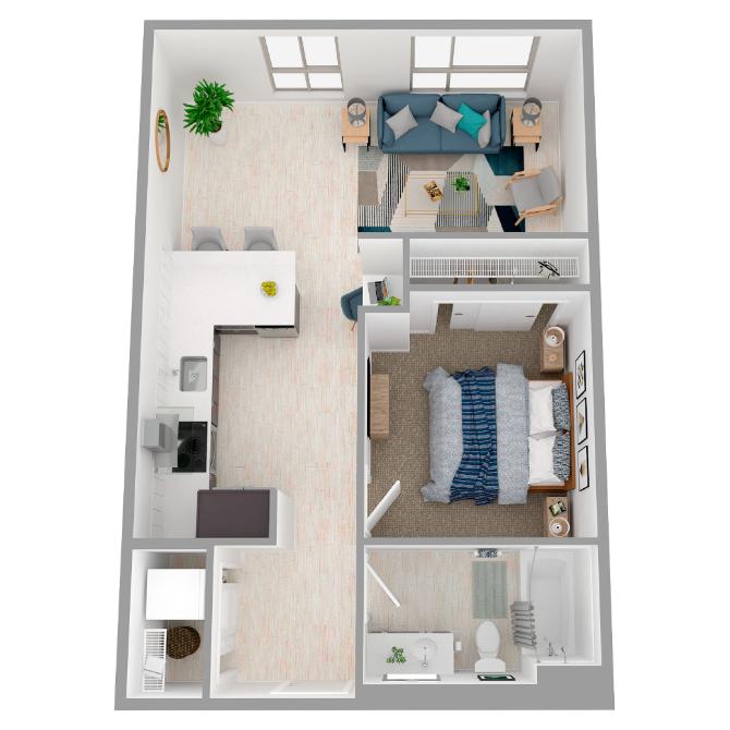1 Bed/1 Bath Urban-a57.1 floor plan