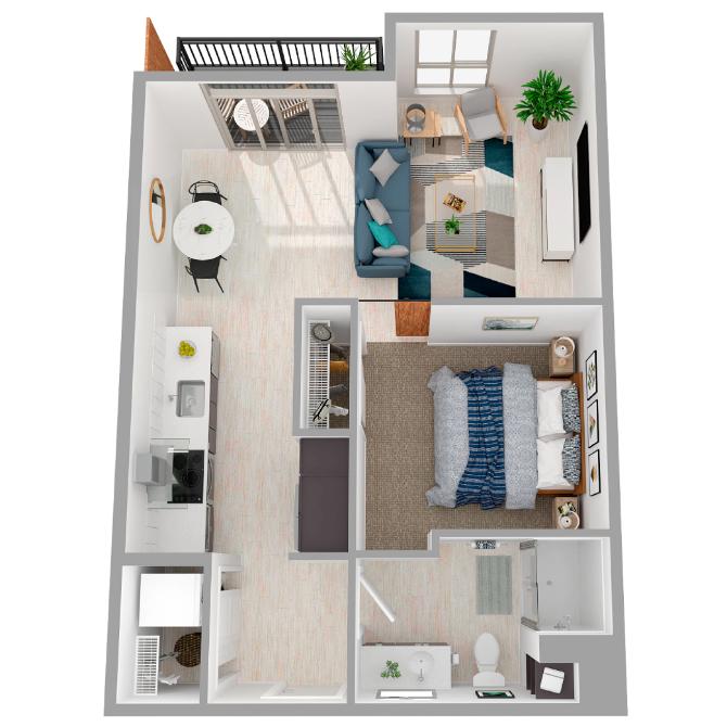 1 Bed/1 Bath Urban-a68.1 floor plan