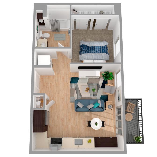 1 Bed/1 Bath-a21.1 floor plan