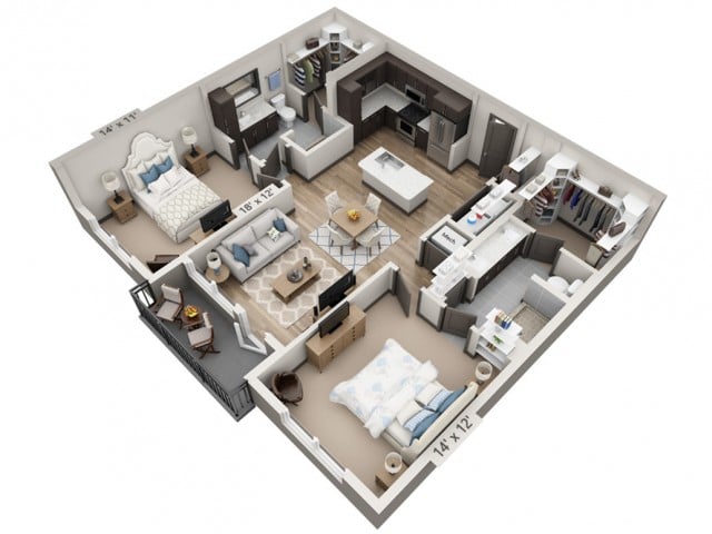 San Antonio 1081SF floor plan