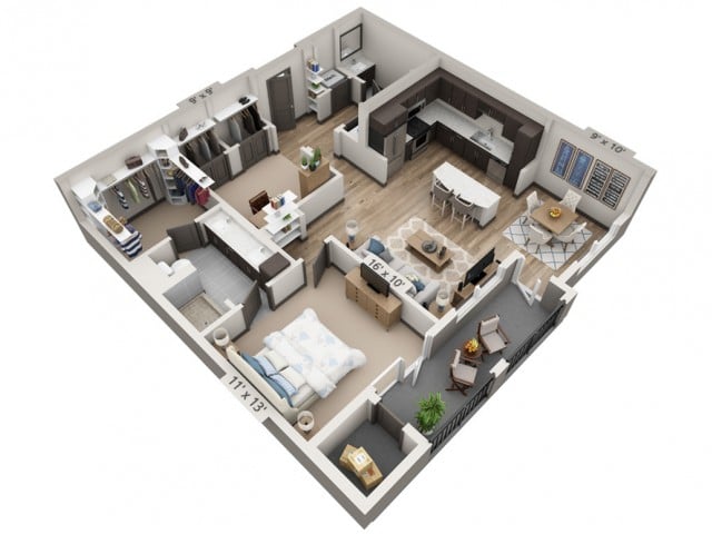 Medina 1024SF floor plan
