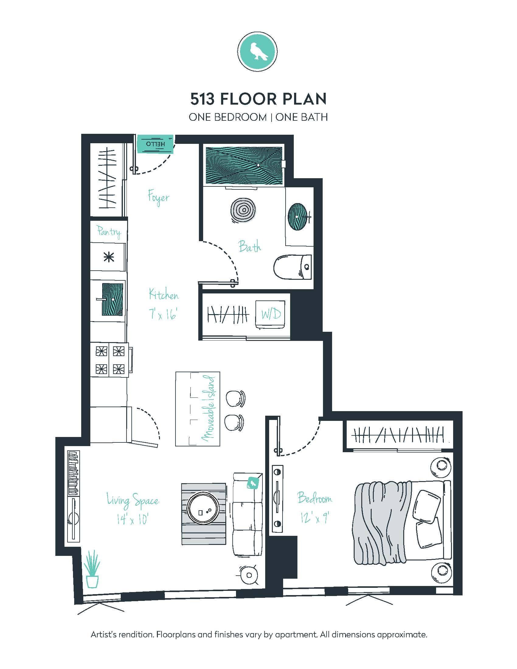 A02 Apartment floor plan