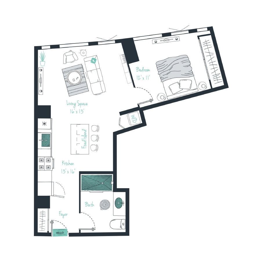 A03a3 Apartment floor plan