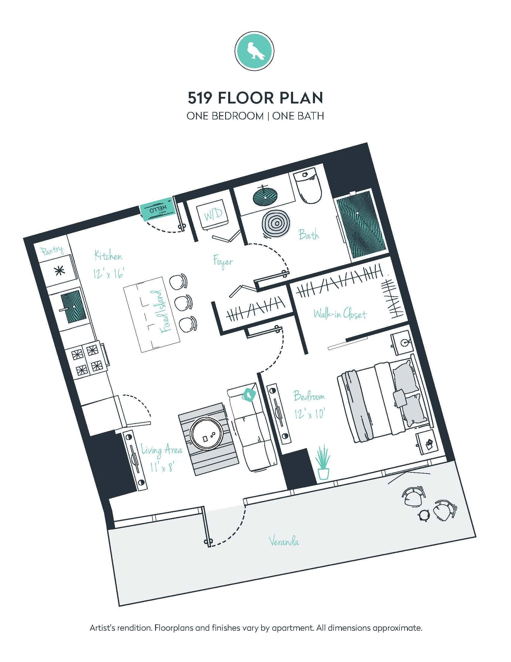 A12 Apartment floor plan