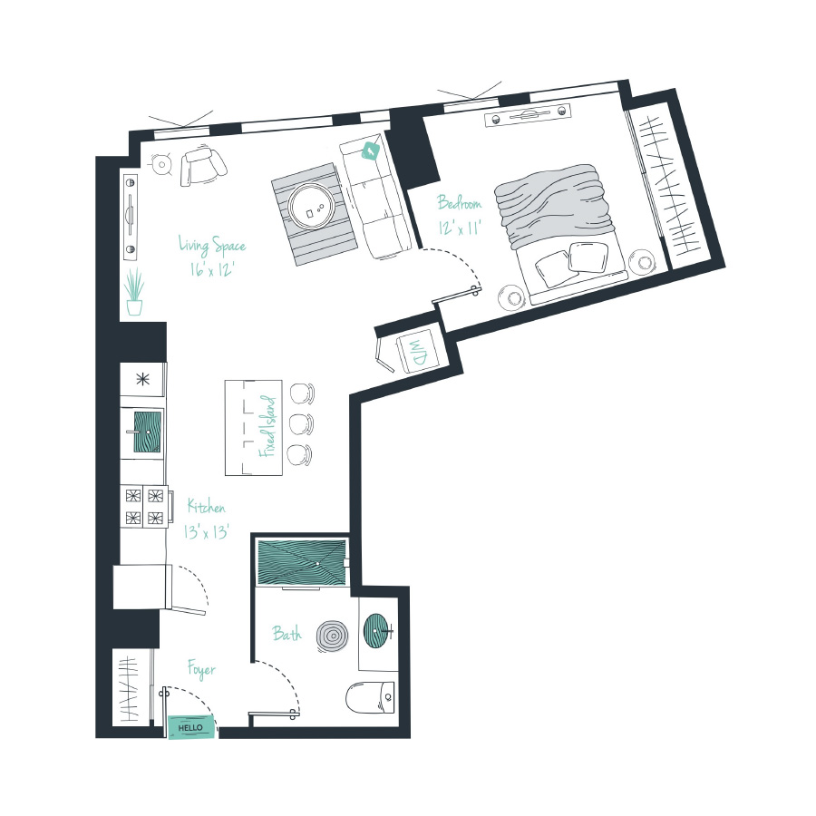A03a1 Apartment floor plan