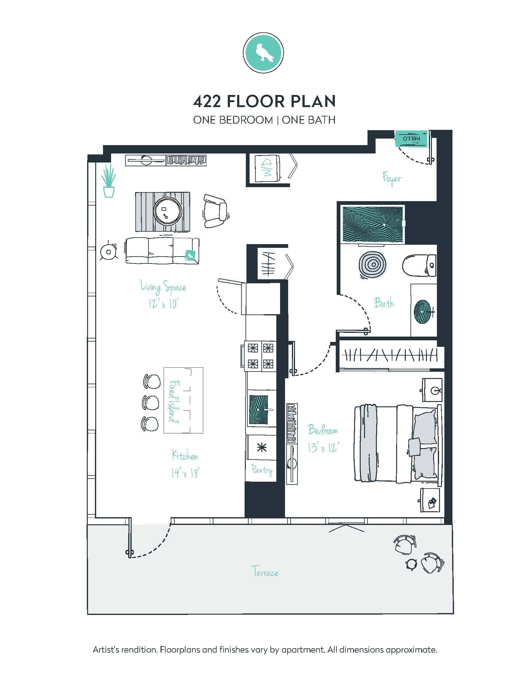 A20 Apartment floor plan