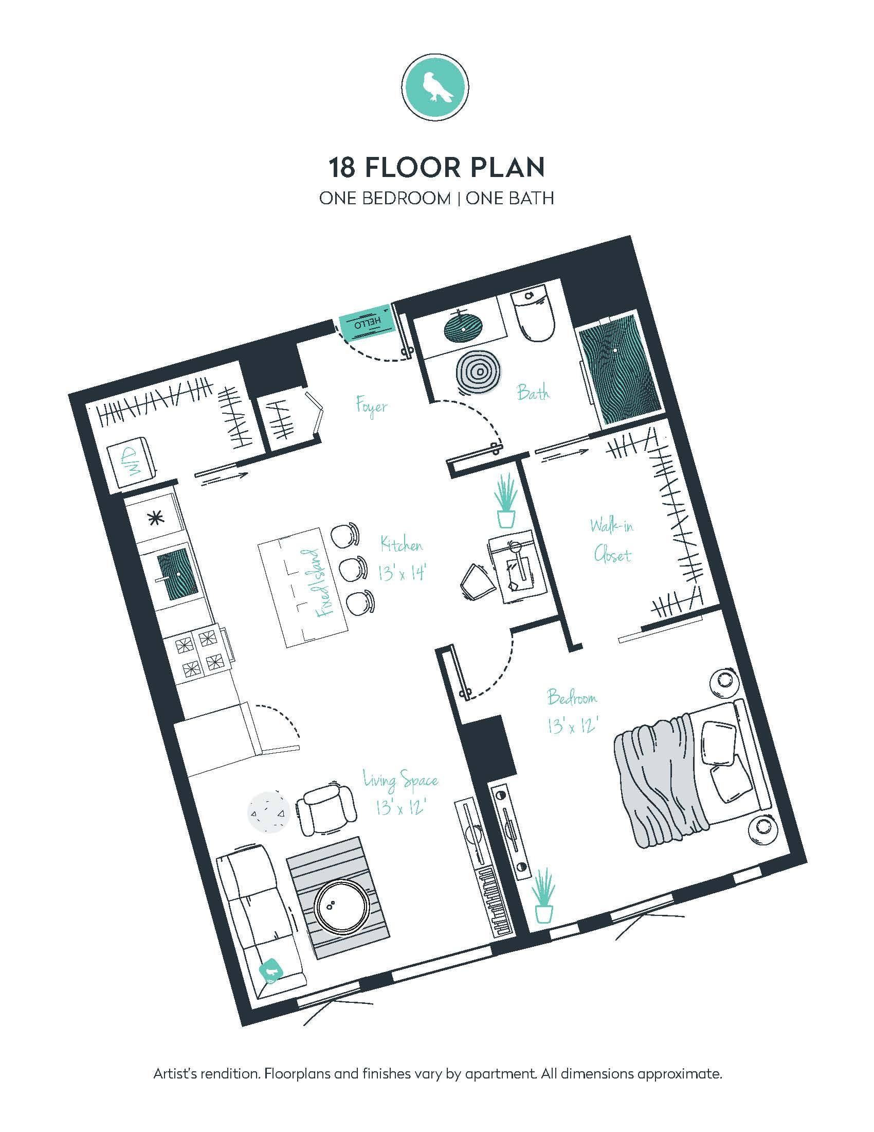 A18 Apartment floor plan