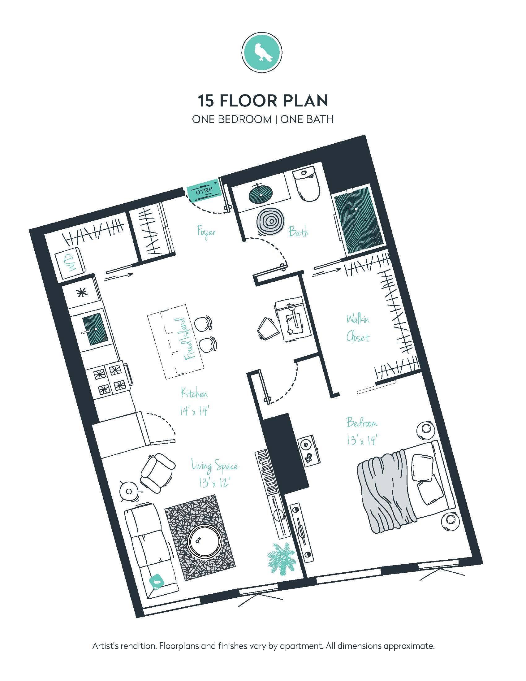 A17 Apartment floor plan