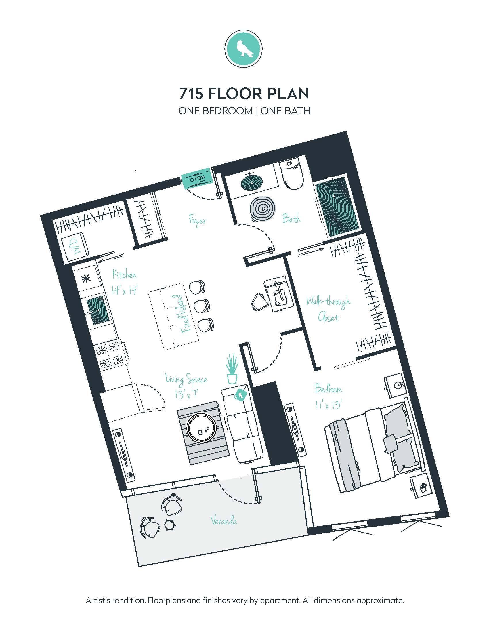 A14 Apartment floor plan