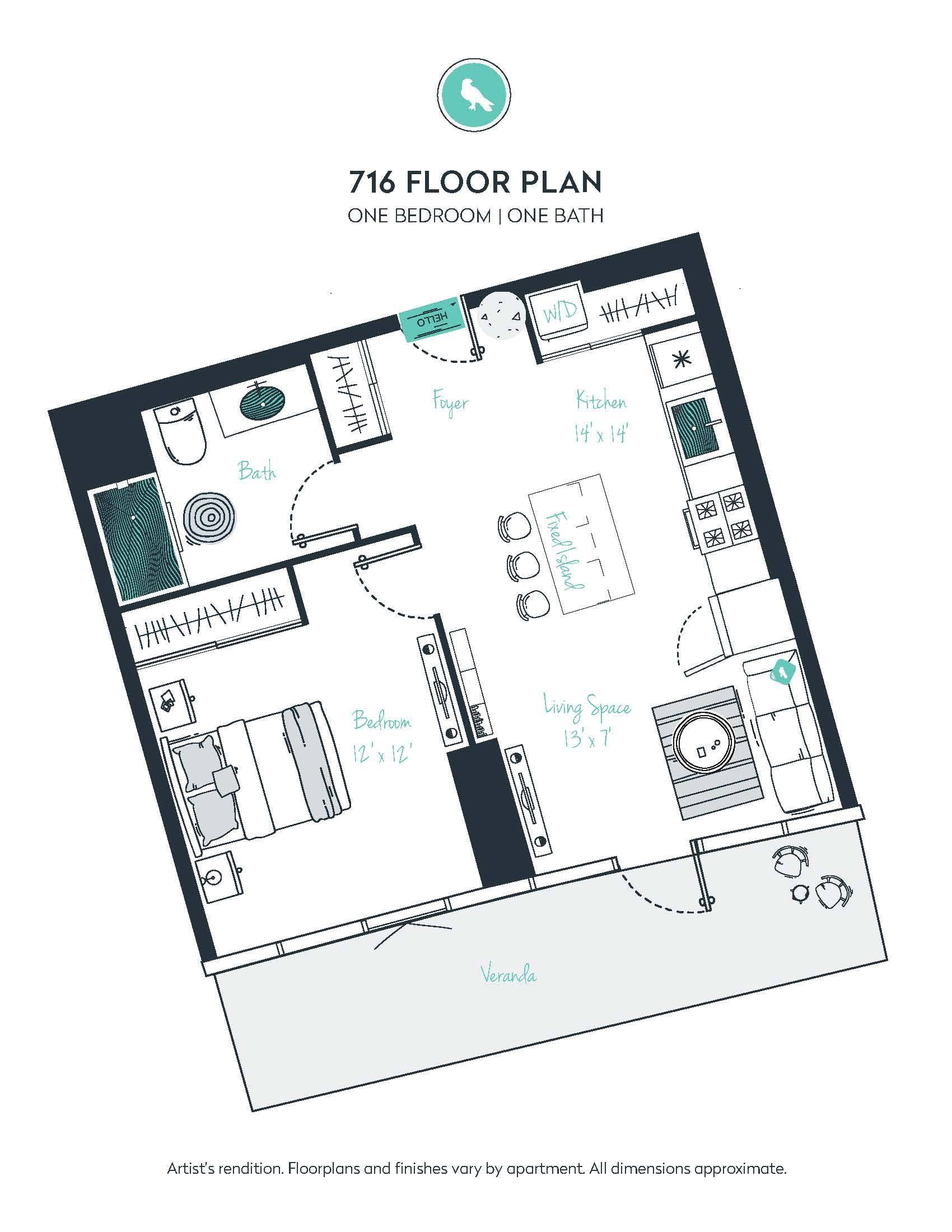 A16 Apartment floor plan