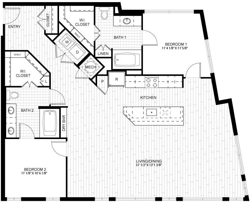 2 Bed/2 Bath-F.C03 floor plan