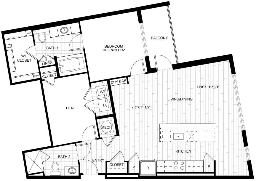 1 Bed/2 Bath-F_B01 floor plan