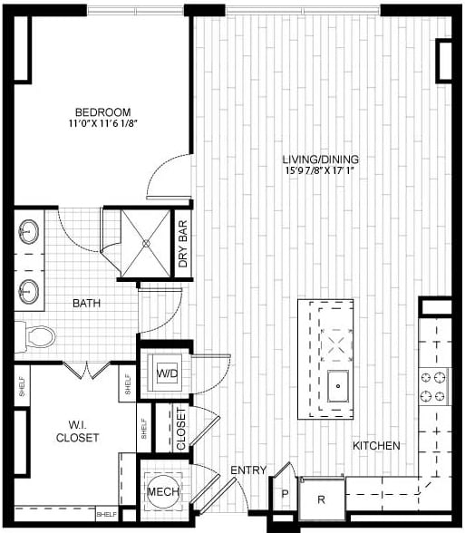1 Bed/1 Bath-T_A04 floor plan