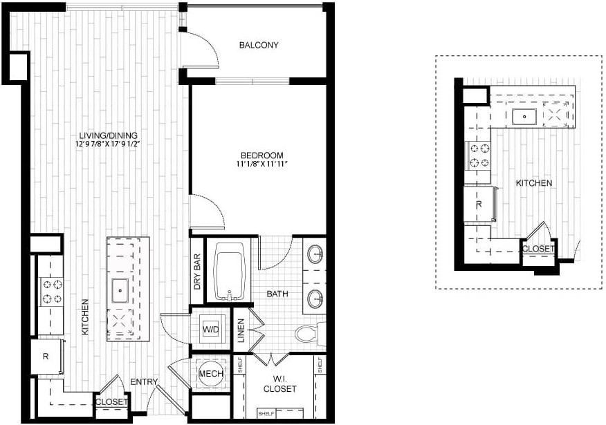1 Bed/1 Bath-T_A02A_B floor plan