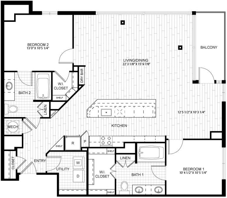 2 Bed/2 Bath-T_C07 floor plan