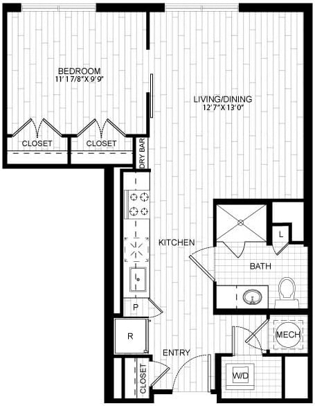 1 Bed/1 Bath-T_S01 floor plan