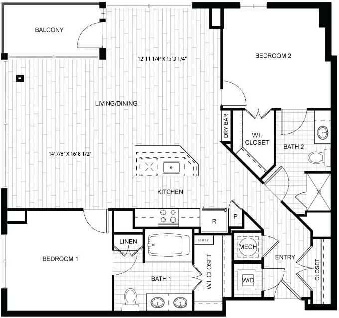 2 Bed/2 Bath-T_C02A floor plan