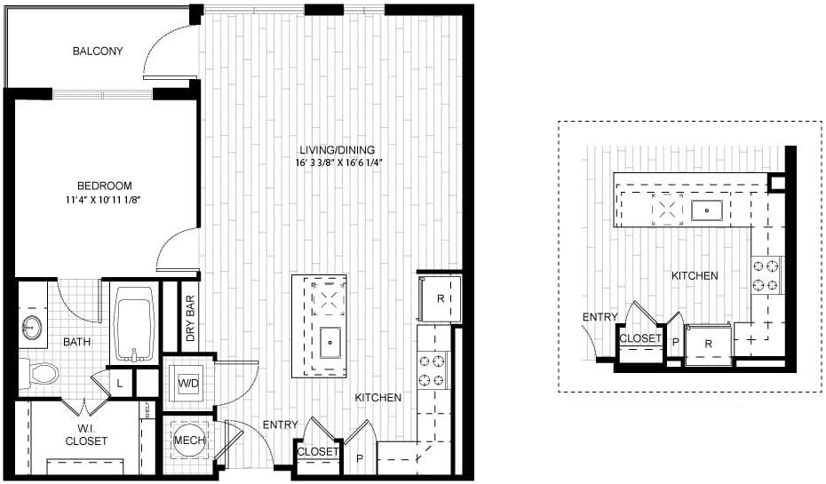1 Bed/1 Bath-F_A01A_B floor plan
