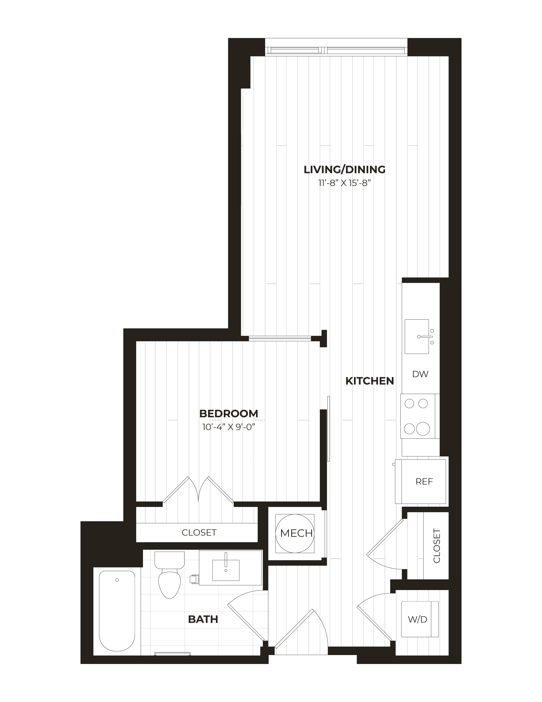JR 1 Bed/1 Bath-U24 floor plan