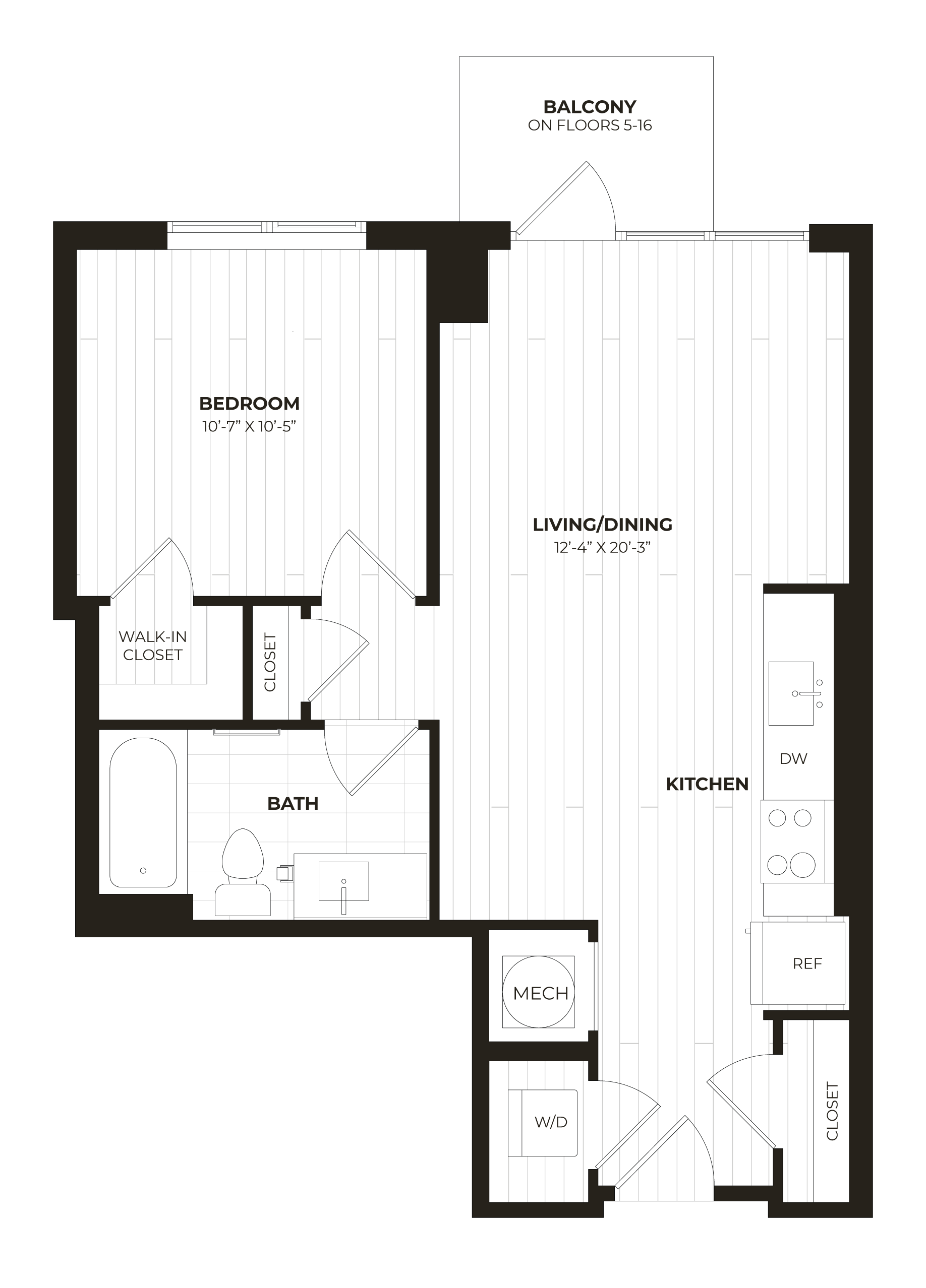 1 Bed/1 Bath-U27 floor plan