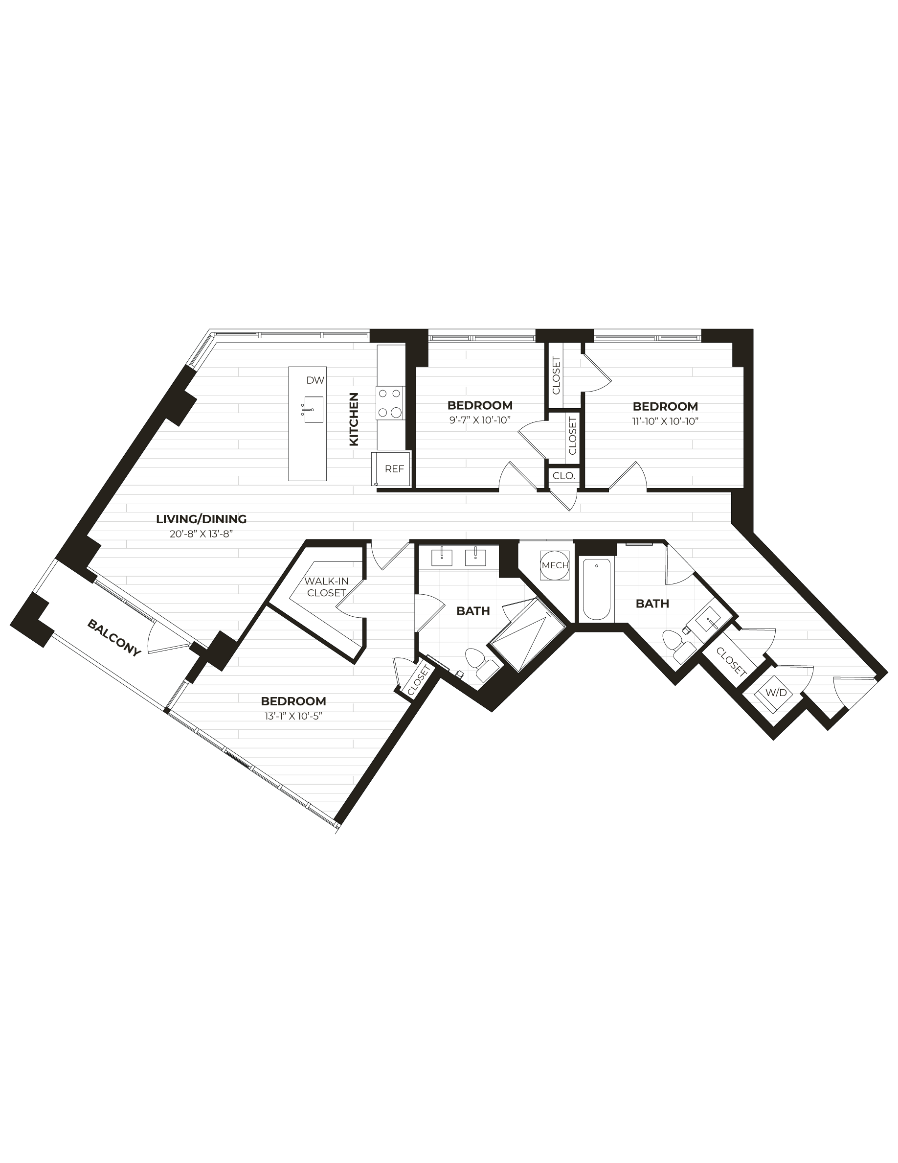 3 Bed/2 Bath-U05 floor plan