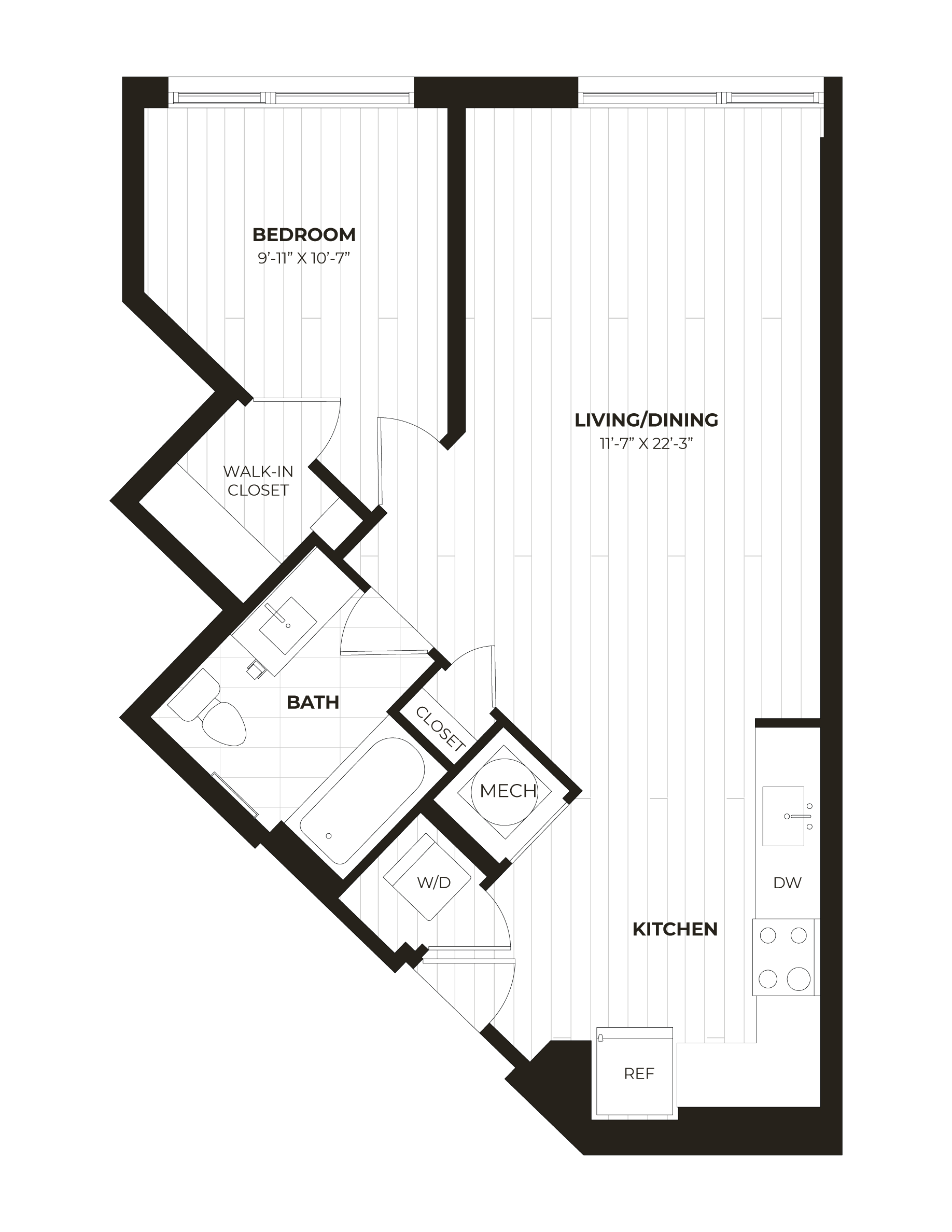 1 Bed/1 Bath-U08 floor plan