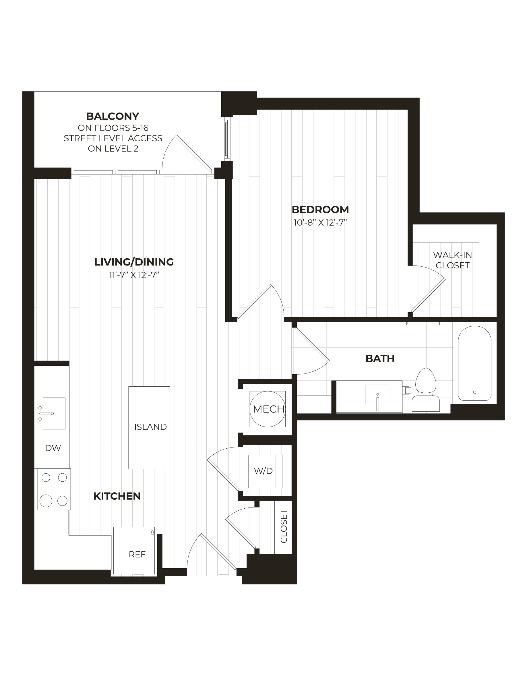 1 Bed/1 Bath-U17 floor plan