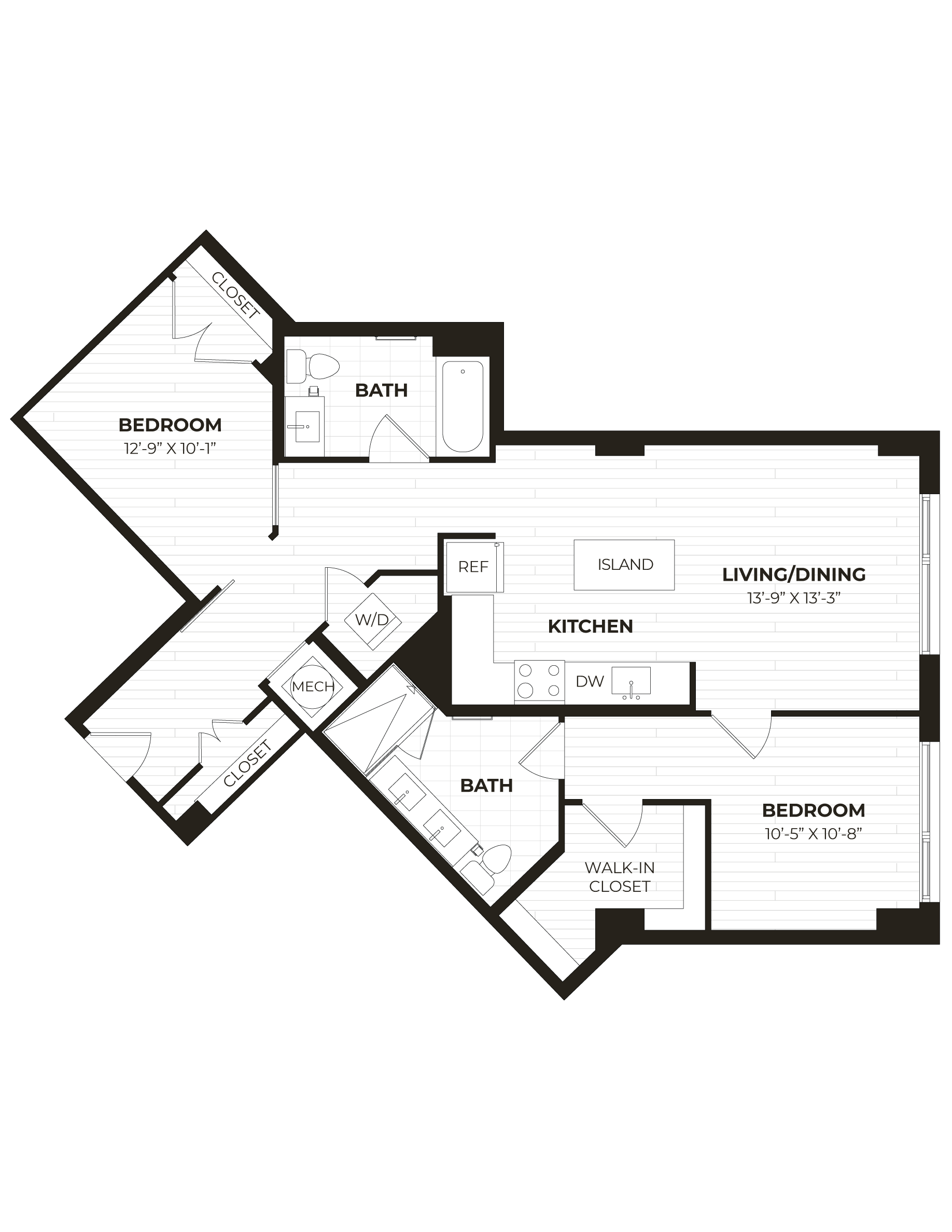 2 Bed/2 Bath-U11 floor plan
