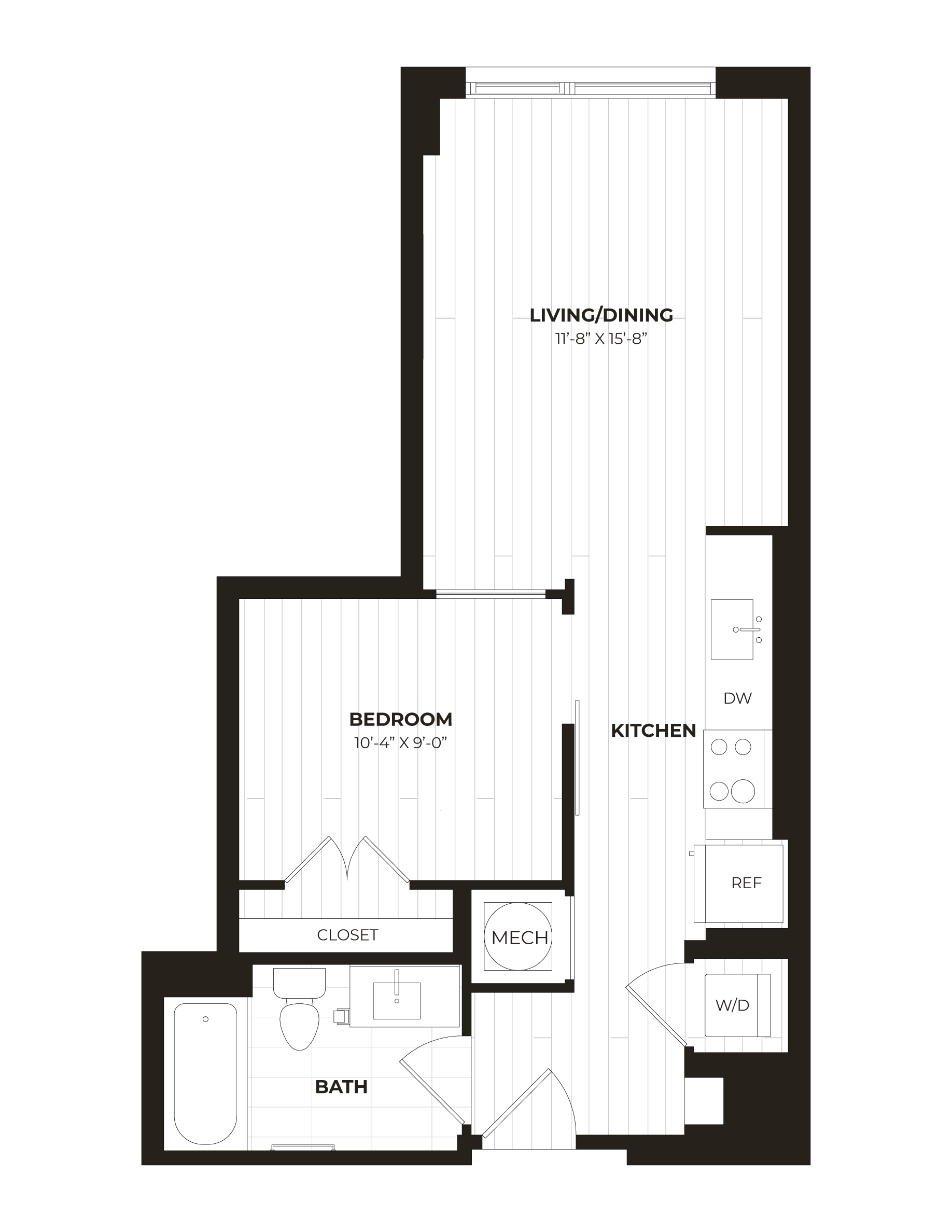 1 Bed/1 Bath-U16 floor plan