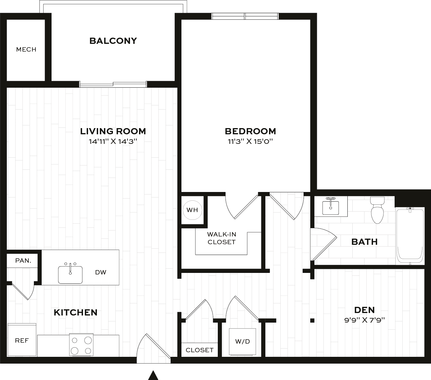 1 Bed/1 Bath Den-C3 floor plan