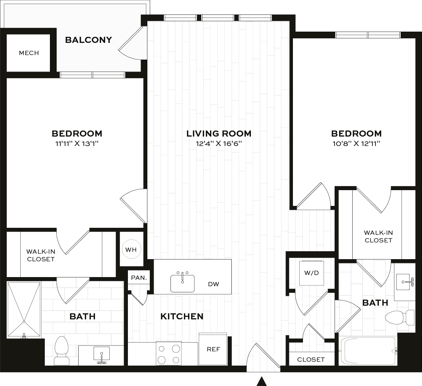 2 Bed/2 Bath-E1 floor plan