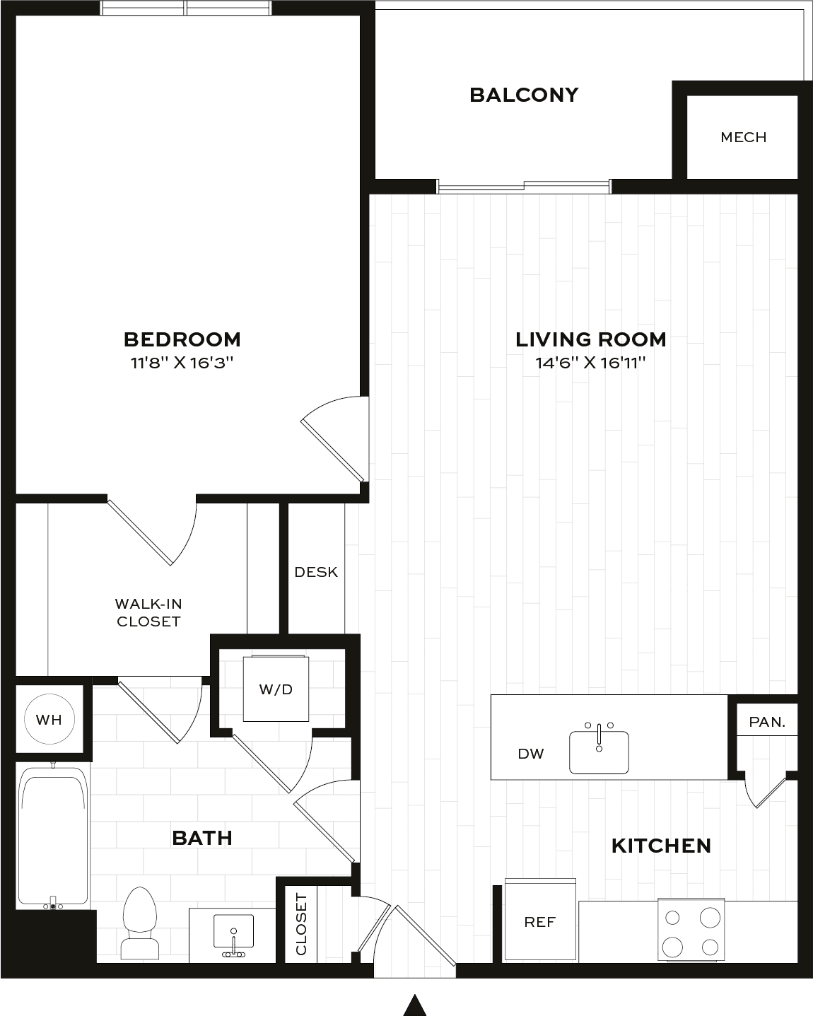 1 Bed/1 Bath-B2-X floor plan