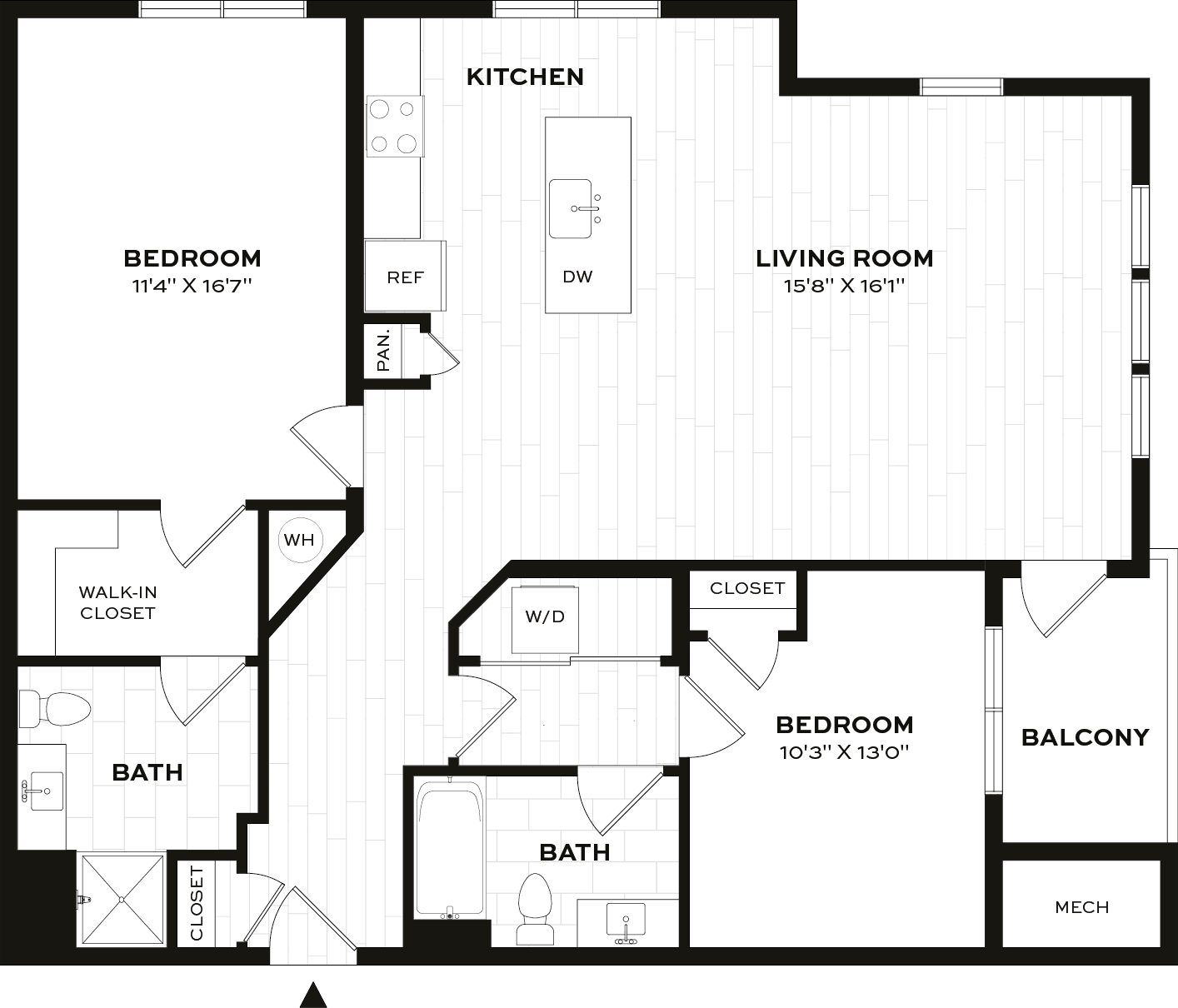 2 Bed/2 Bath-F-HA floor plan
