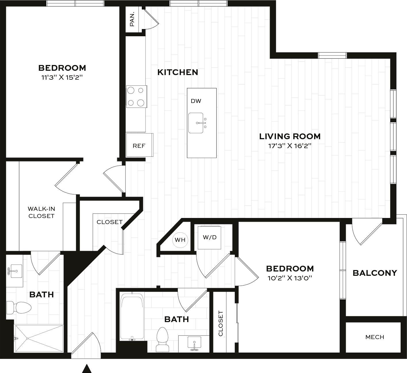 2 Bed/2 Bath-F2-X floor plan