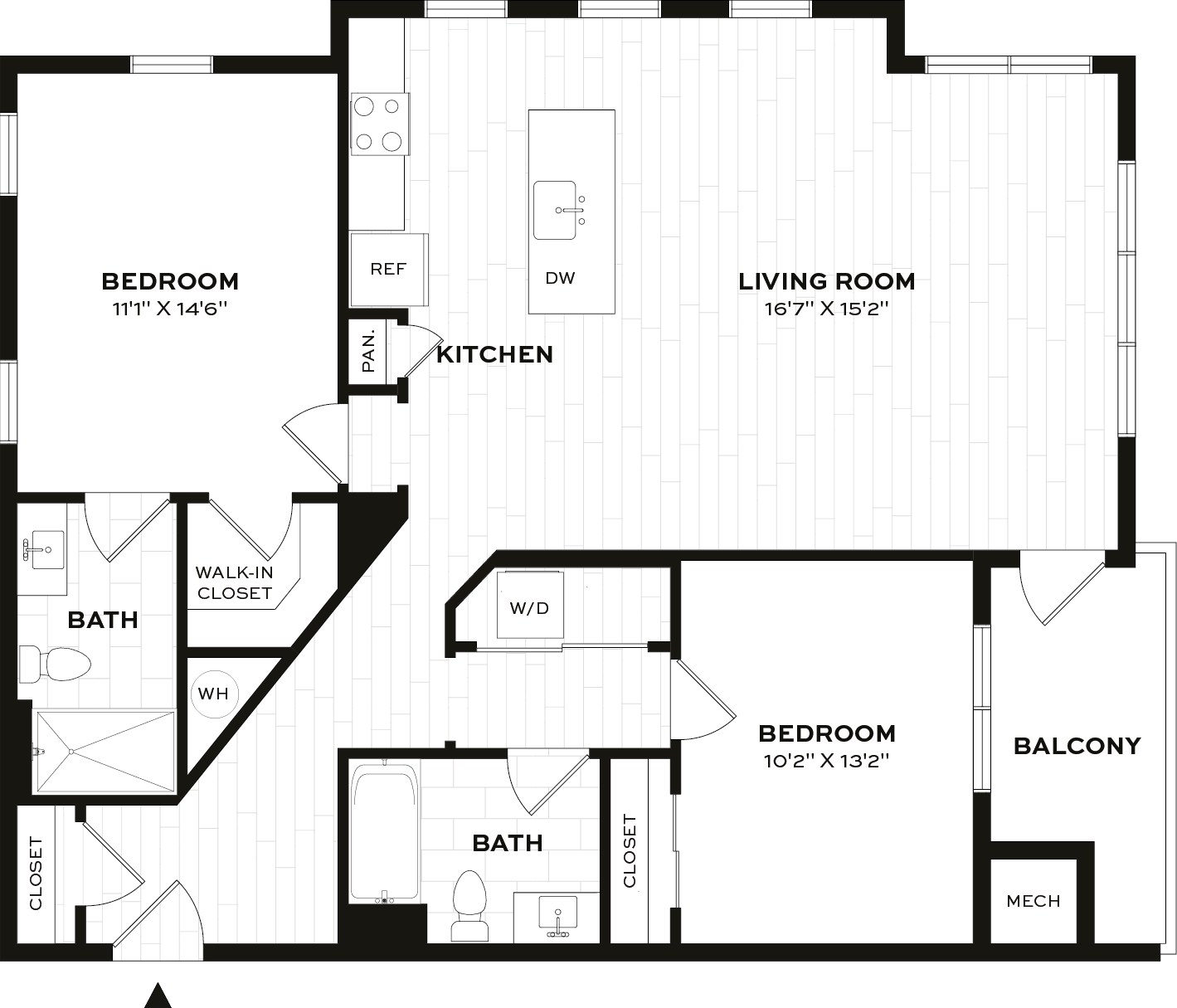2 Bed/2 Bath-F1 floor plan